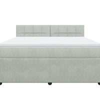 Boxspringbett mit Matratze Hellgrau 180x200 cm Samt