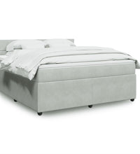 Boxspringbett mit Matratze Hellgrau 180x200 cm Samt