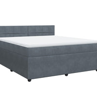 Boxspringbett mit Matratze Dunkelgrau 180x200 cm Samt