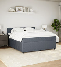 Boxspringbett mit Matratze Dunkelgrau 180x200 cm Samt