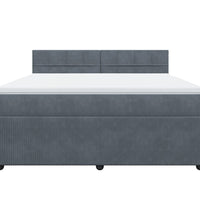 Boxspringbett mit Matratze Dunkelgrau 180x200 cm Samt