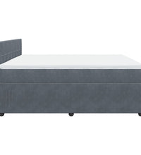 Boxspringbett mit Matratze Dunkelgrau 180x200 cm Samt