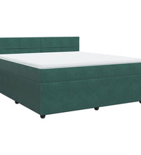 Boxspringbett mit Matratze Dunkelgrün 180x200 cm Samt