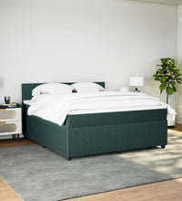 Boxspringbett mit Matratze Dunkelgrün 180x200 cm Samt