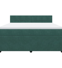 Boxspringbett mit Matratze Dunkelgrün 180x200 cm Samt
