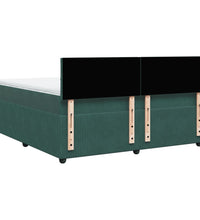 Boxspringbett mit Matratze Dunkelgrün 180x200 cm Samt