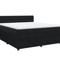 Boxspringbett mit Matratze Schwarz 180x200 cm Samt