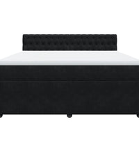 Boxspringbett mit Matratze Schwarz 180x200 cm Samt