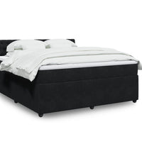 Boxspringbett mit Matratze Schwarz 180x200 cm Samt