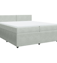 Boxspringbett mit Matratze Hellgrau 200x200 cm Samt