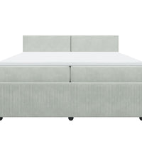 Boxspringbett mit Matratze Hellgrau 200x200 cm Samt