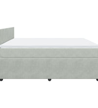 Boxspringbett mit Matratze Hellgrau 200x200 cm Samt