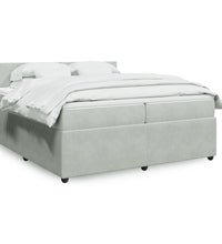 Boxspringbett mit Matratze Hellgrau 200x200 cm Samt