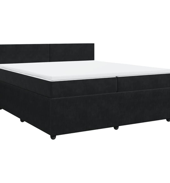 Boxspringbett mit Matratze Schwarz 200x200 cm Samt
