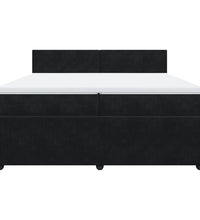 Boxspringbett mit Matratze Schwarz 200x200 cm Samt
