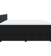 Boxspringbett mit Matratze Schwarz 200x200 cm Samt