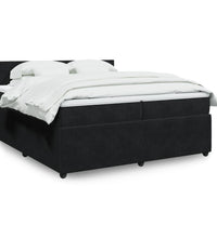 Boxspringbett mit Matratze Schwarz 200x200 cm Samt