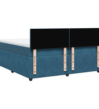 Boxspringbett mit Matratze Blau 200x200 cm Samt