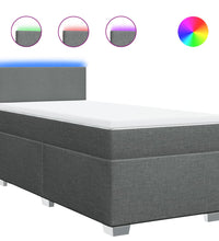 Boxspringbett mit Matratze Dunkelgrau 80x200 cm Stoff