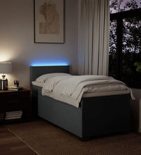 Boxspringbett mit Matratze Dunkelgrau 80x200 cm Stoff