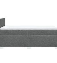 Boxspringbett mit Matratze Dunkelgrau 80x200 cm Stoff