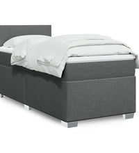 Boxspringbett mit Matratze Dunkelgrau 80x200 cm Stoff