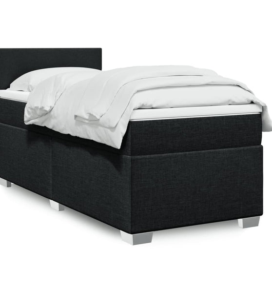 Boxspringbett mit Matratze Schwarz 80x200 cm Stoff