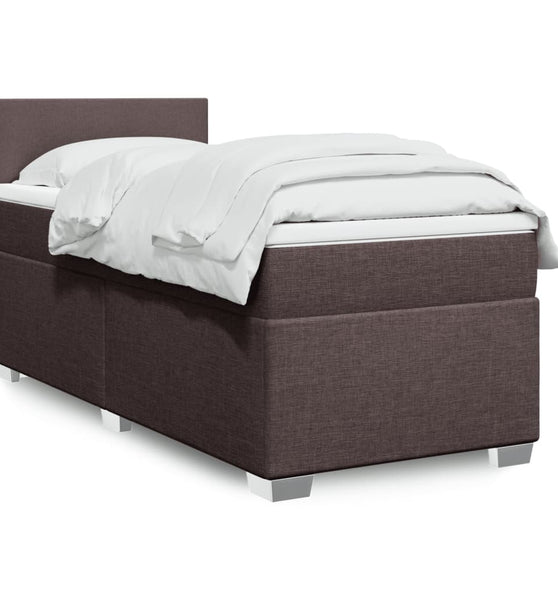 Boxspringbett mit Matratze Dunkelbraun 80x200 cm Stoff