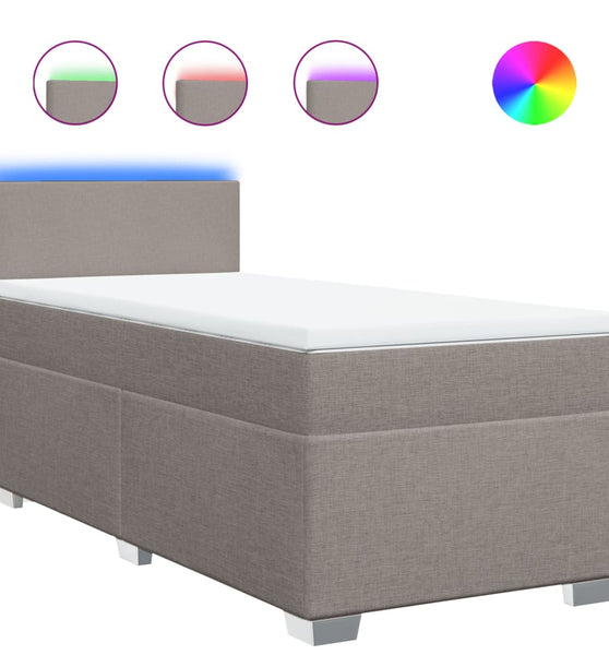 Boxspringbett mit Matratze Taupe 80x200 cm Stoff
