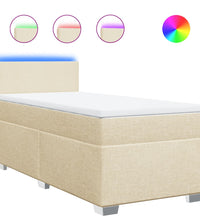 Boxspringbett mit Matratze Creme 80x200 cm Stoff