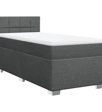 Boxspringbett mit Matratze Dunkelgrau 80x200 cm Stoff