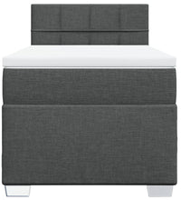 Boxspringbett mit Matratze Dunkelgrau 80x200 cm Stoff