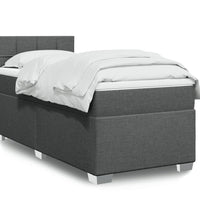 Boxspringbett mit Matratze Dunkelgrau 80x200 cm Stoff