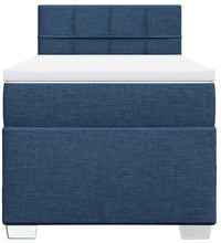 Boxspringbett mit Matratze Blau 80x200 cm Stoff