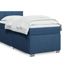 Boxspringbett mit Matratze Blau 80x200 cm Stoff