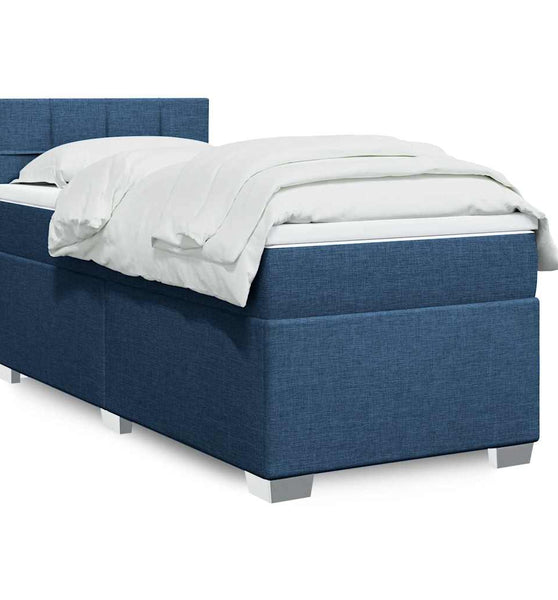 Boxspringbett mit Matratze Blau 80x200 cm Stoff