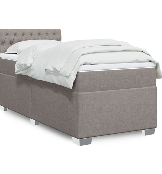 Boxspringbett mit Matratze Taupe 80x200 cm Stoff