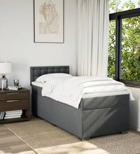 Boxspringbett mit Matratze Dunkelgrau 80x200 cm Stoff