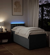 Boxspringbett mit Matratze Dunkelgrau 80x200 cm Stoff