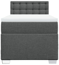 Boxspringbett mit Matratze Dunkelgrau 80x200 cm Stoff