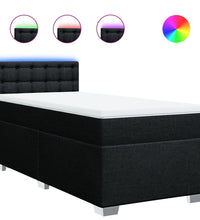 Boxspringbett mit Matratze Schwarz 80x200 cm Stoff