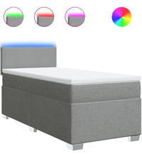 Boxspringbett mit Matratze Hellgrau 90x190 cm Stoff