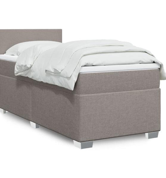 Boxspringbett mit Matratze Taupe 90x190 cm Stoff
