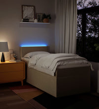 Boxspringbett mit Matratze Creme 90x190 cm Stoff