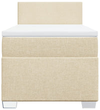 Boxspringbett mit Matratze Creme 90x190 cm Stoff