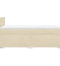 Boxspringbett mit Matratze Creme 90x190 cm Stoff