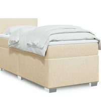 Boxspringbett mit Matratze Creme 90x190 cm Stoff