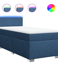 Boxspringbett mit Matratze Blau 90x190 cm Stoff