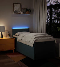 Boxspringbett mit Matratze Blau 90x190 cm Stoff