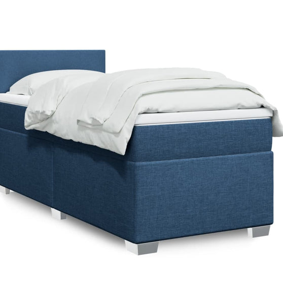 Boxspringbett mit Matratze Blau 90x190 cm Stoff